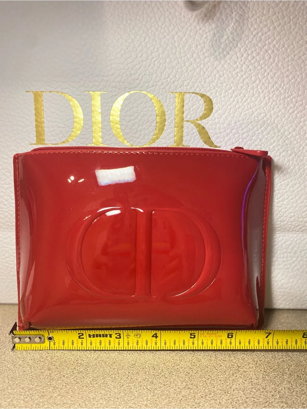 Dior Red Patent Makeup Pouch Set